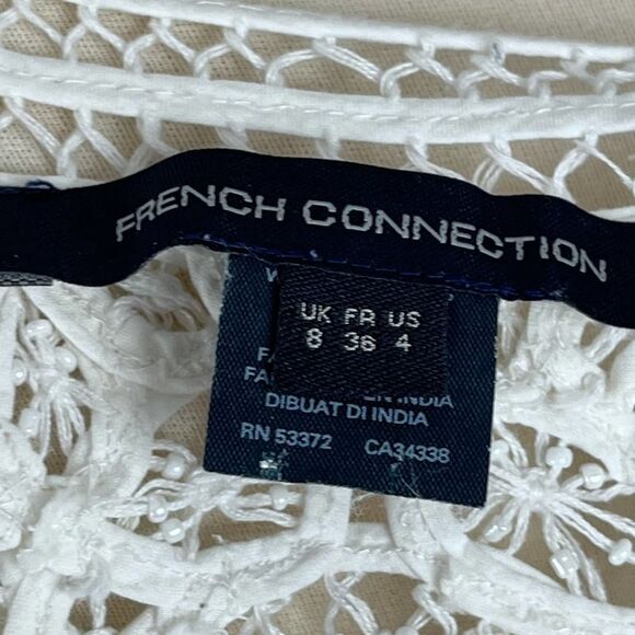French Connection Lace Cotton A-line dress in White Size 4 - Picture 16 of 16